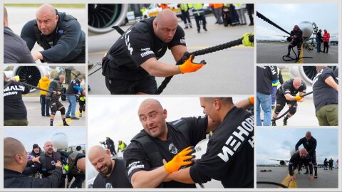 Двамата българи за първи път успяха да издърпат поотделно 40-тонен самолет