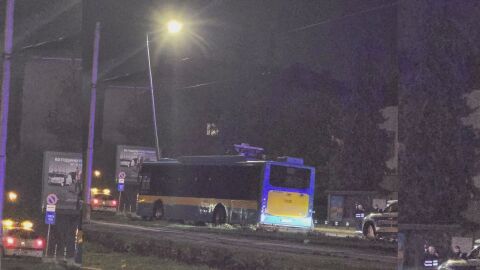 Тролейбус катастрофира в електрически стълб на столичен булевард (СНИМКИ)