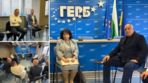 Среща в централата на ГЕРБ: Борисов и Петкова разговаряха със синдикати и работодатели