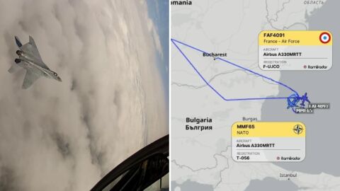 Снимка: Два самолета цистерни са летели над района на Черно море до България