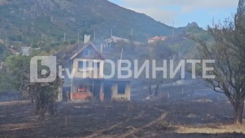 Снимка: Голям пожар във вилна зона край Сливен, евакуират хора и чакат хеликоптери (ВИДЕО)