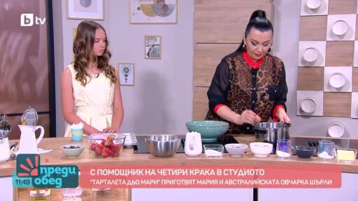 Готвим "Тарталета дьо Мари" с Мария и австралийската овчарка Шърли