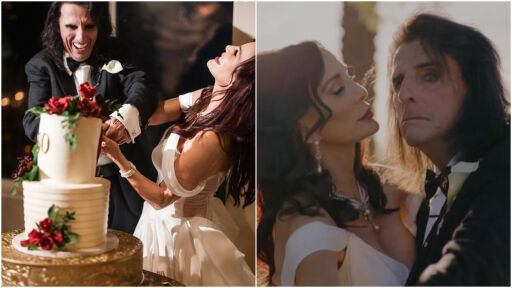 Снимка След 50 години любов: Алис Купър и съпругата му подновиха брачните си обети (СНИМКИ)