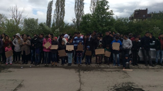 Снимка: Отново протест на бежанци в центъра в 