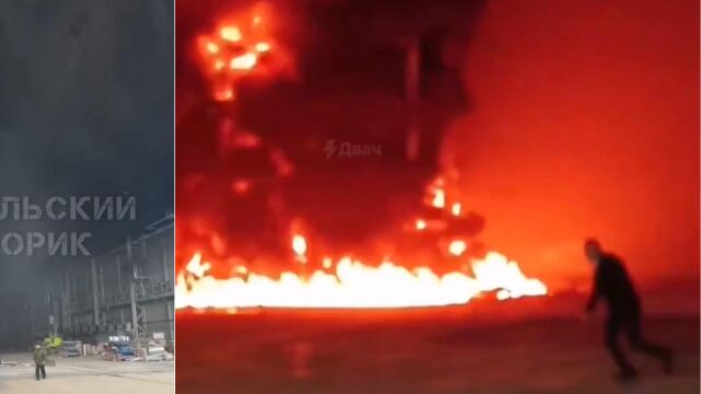 Снимка: Експлозия предизвиква огромен пожар в руска корабостроителница, има ранени