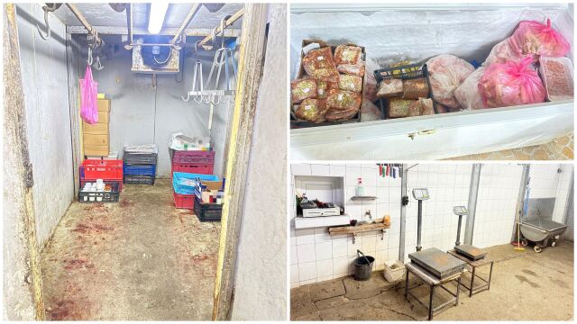 Снимка: Кланица на ужаса в частен дом: Над 530 кг месо без произход са открити в Хасковско