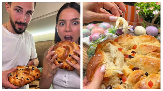 Снимка: Теа Минкова и Амая показват как се прави „козунак за новобранци“ – стъпка по стъпка