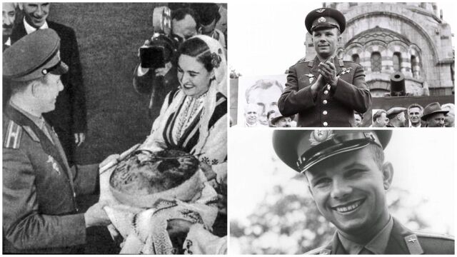 Снимка: 65 г. от първия полет на човек в Космоса, Гагарин е посрещнат с големи почести в България