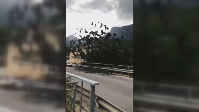 Снимка: Кално свлачище затрупа път в Швейцария (ВИДЕО)