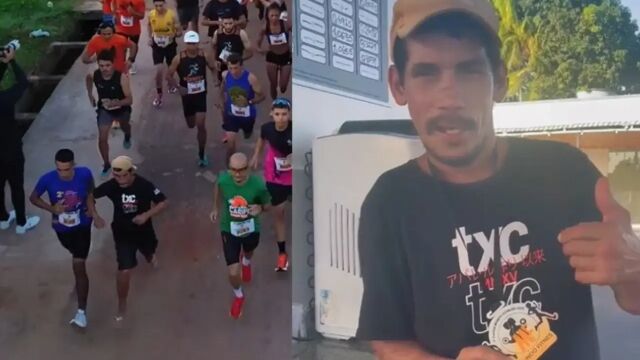 Снимка: Пиян бездомник по джапанки спечели маратон (ВИДЕО)
