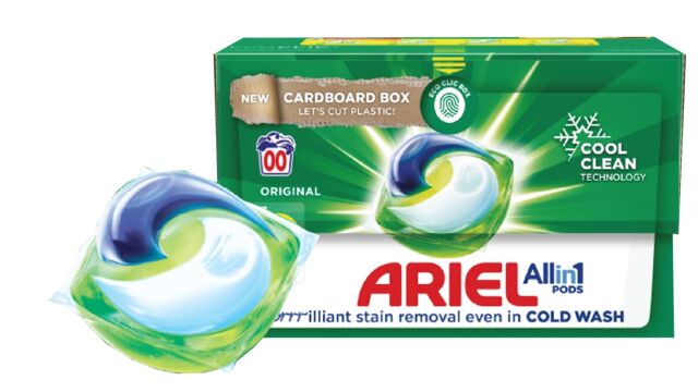 Снимка: Капсулите за пране на Ariel вече са в нова картонена опаковка