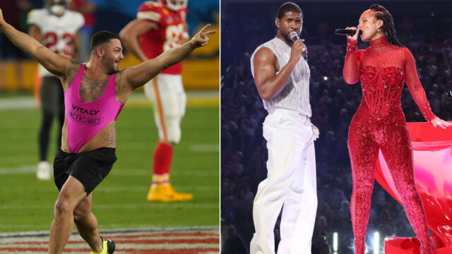 Снимка: Въпреки полицията и ФБР: гол мъж излезе на терена на Super Bowl 2024  (СНИМКИ)