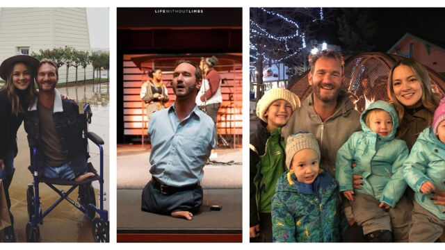 Снимка: Мъж, роден без ръце и крака - рисува, плува, има 4 деца и мотивира милиони (СНИМКИ)