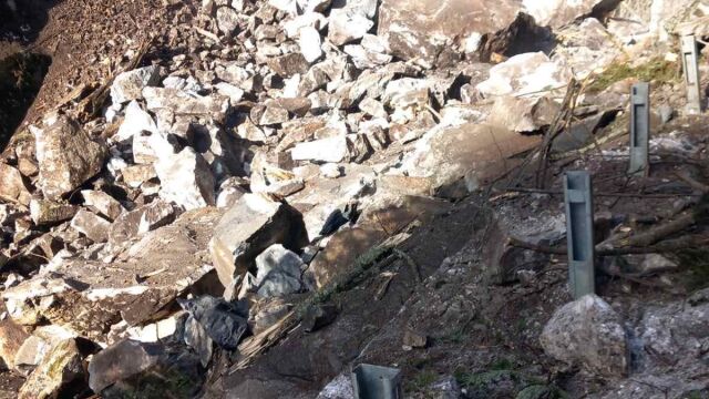 Снимка: Паднала скална маса затвори пътя Велинград - Сърница