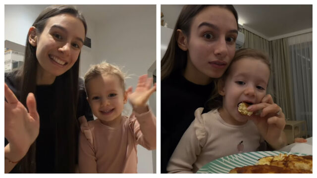 Снимка: Мадлен Радуканова и малката Карина приготвят баница – вижте рецептата, стъпка по стъпка