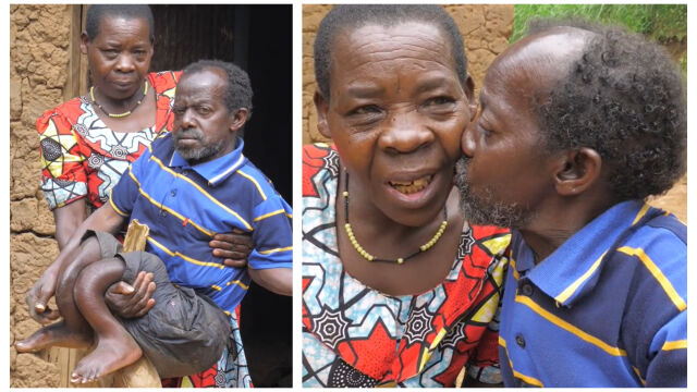 Снимка: Тя къпе, носи и храни съпруга си вече 60 години – причината ще ви разплаче (СНИМКИ)