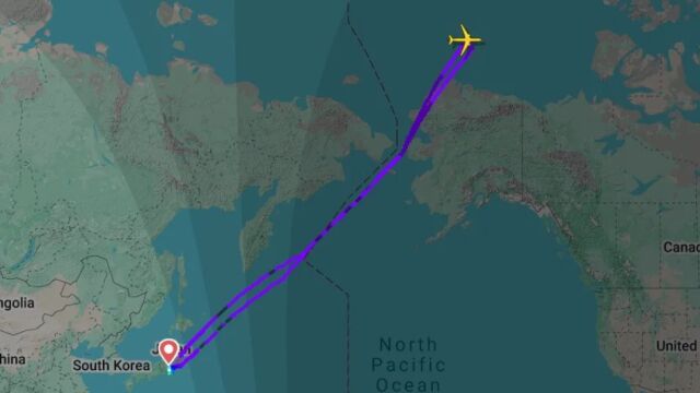 Снимка: Самолет летя 14 часа от Токио... до Токио 