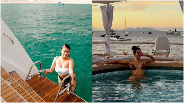 Снимка: Става горещо! Селена Гомес и Нина Добрев на една яхта по бански (СНИМКИ)