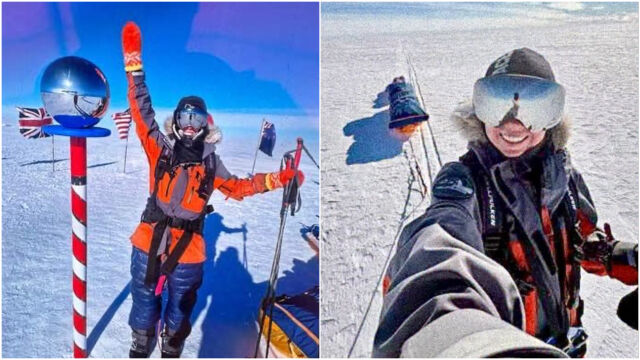Снимка: На 21 г., 48 кг, сама! Най-младият човек, достигнал Южния полюс (СНИМКИ)