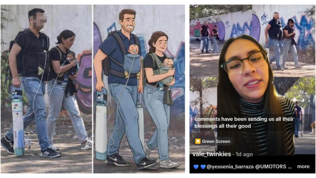 Снимка: Семейство носи бебетата си навън с кислородни бутилки. Вълна от реакции (СНИМКИ+ВИДЕО)