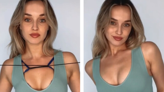 Снимка: Американка показа в TikTok прост начин за визуално увеличаване на бюста (ВИДЕО)