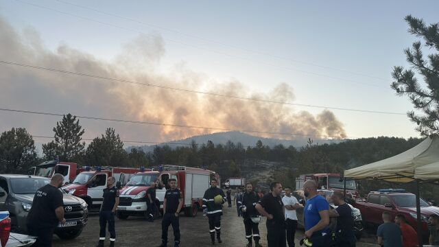 София изпрати аварийни екипи и доброволци за борба с пожара в Струмяни