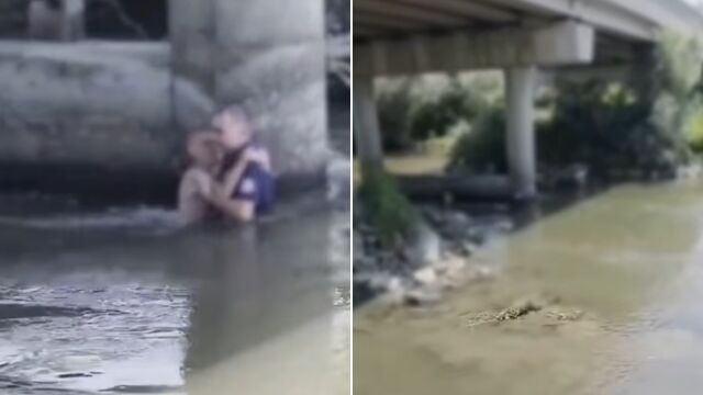 Снимка: Полицаи спасиха 14-годишно момче от река Марица край Огняново (ВИДЕО)