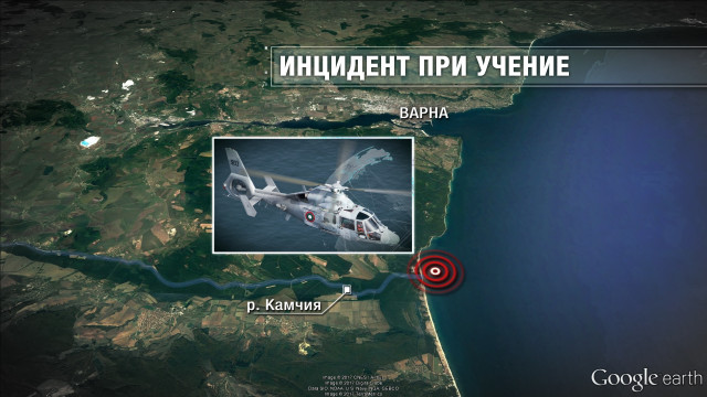 Снимка: Военен хеликоптер падна в Черно море, командирът загина (ОБЗОР)