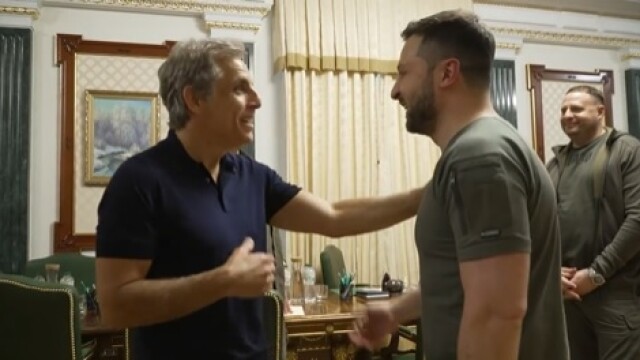 Снимка: Бен Стилър посети Украйна и се срещна с Володимир Зеленски (ВИДЕО)