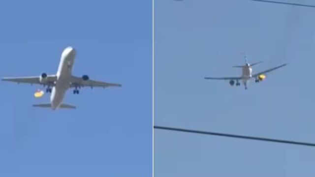 Снимка: Горящ самолет кацна аварийно на летището в Лас Вегас (ВИДЕО)