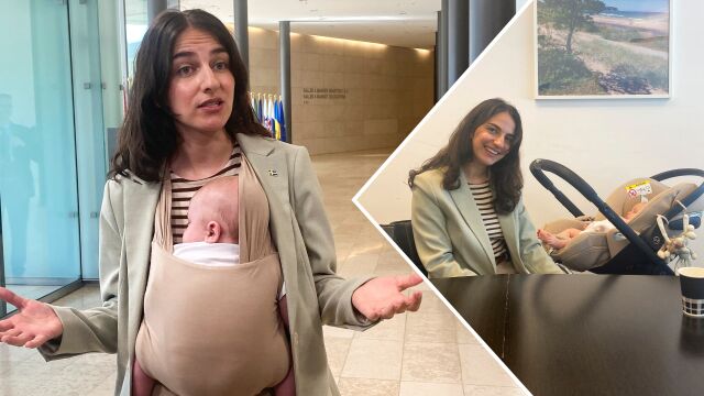 Снимка: За първи път: Министърка дойде с 3-месечното си бебе на заседание на Съвета на ЕС