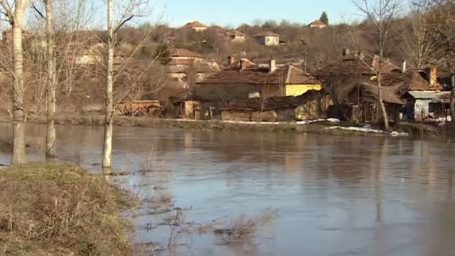 Снимка: Река Скът наводни дворове и мазета в село Крушовица, община Мизия