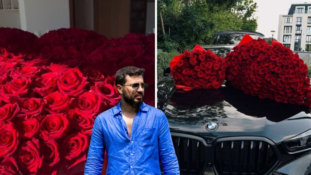 Снимка: Две от любимките на Ергена получиха 100 червени рози в България (СНИМКИ)