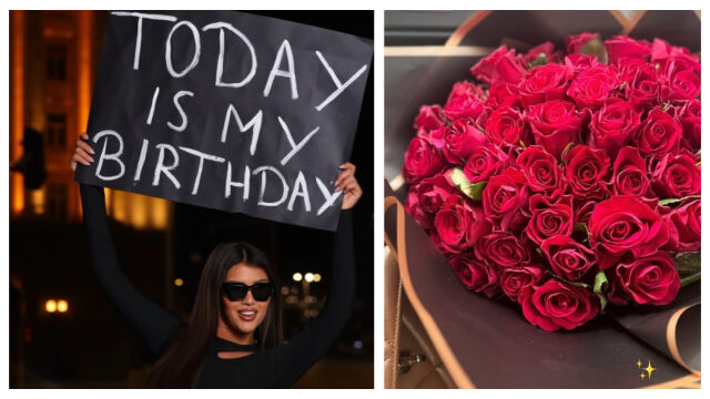 Снимка: Косара от „Ергенът“ навърши 27 с мини торта и огромен букет червени рози (СНИМКИ)