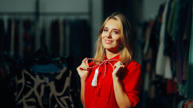 Снимка: Мартеницата като моден аксесоар: Как да я носим стилно, без да развалим тоалета си (ВИДЕО)