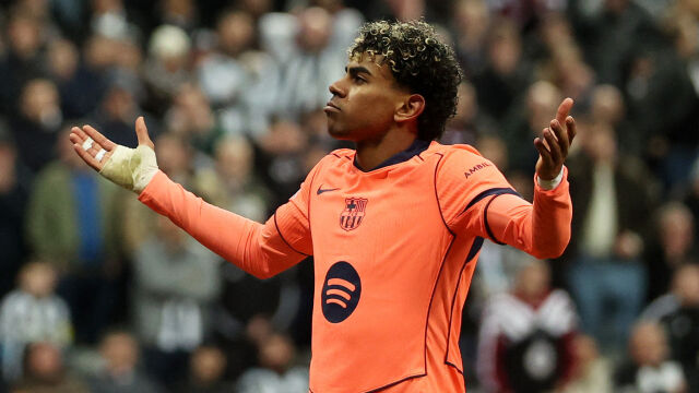 Снимка: Ламин Ямал спаси Барселона с гол от дузпа в Нюкасъл (ВИДЕО)