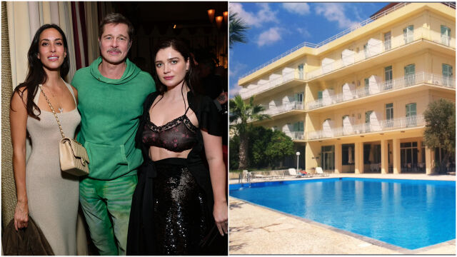 Снимка: Брад Пит в Гърция - снима в исторически хотел, в който е отсядал и Аристотел Онасис (СНИМКИ)