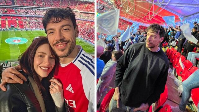 Снимка: Наша двойка инфлуенсъри подкрепя Арсенал в сектора на Сити (ВИДЕО) 