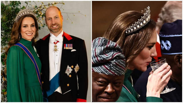 Снимка: Кейт Мидълтън блесна с тиарата на принцеса Даяна на исторически банкет (СНИМКИ)