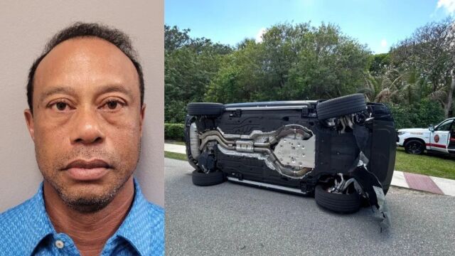 Снимка: Тайгър Уудс пак в ареста! Катастрофира, отказа да даде проба за алкохол и наркотици 