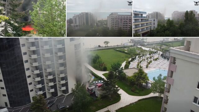 Един загинал при пожар в хотел в Слънчев бряг (ВИДЕО, СНИМКИ)