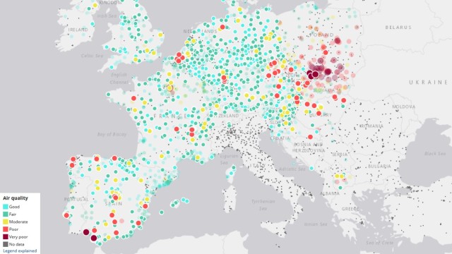 Снимка: В реално време: Къде в Европа въздухът е най-замърсен