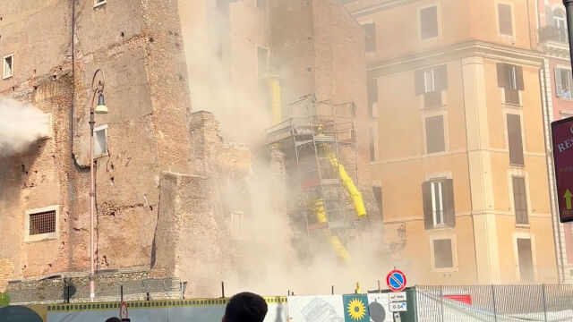 Почина работникът, затрупан под руини на средновековна кула в Рим (СНИМКИ и ВИДЕО)