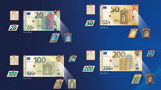Снимка: Дизайнът на евробанкнотите: Вижте кои са защитните елементи