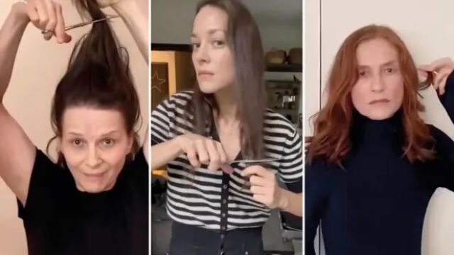Снимка: Марион Котияр, Жулиет Бинош и Изабел Юпер отрязаха косите си в подкрепа на иранските жени