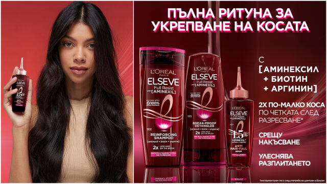 Снимка: Решението за косопад: Full Resist на ELSEVE с AMINEXIL 