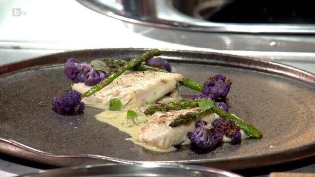 Chef Шишков приготвя пъстърва с карфиол, аспержи и сос от шалот и жълтък в първия за сезона паралелен 
