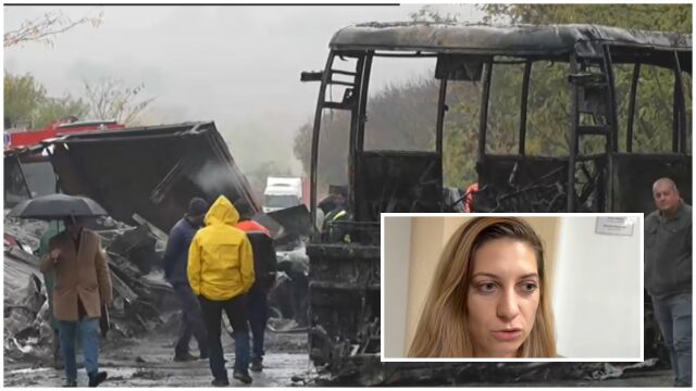 „И автобусът отдолу се запали, и хората почнаха да разбиват прозорците, и всички скочихме и избягахме