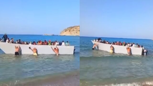 Туристи се опитали сами да спрат лодка с мигранти да акостира на брега на гръцки остров
