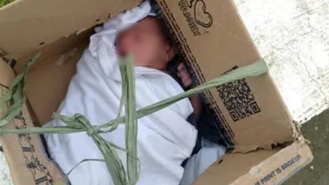 Снимка: Жена намери изоставено новородено бебе в кашон на пътя
